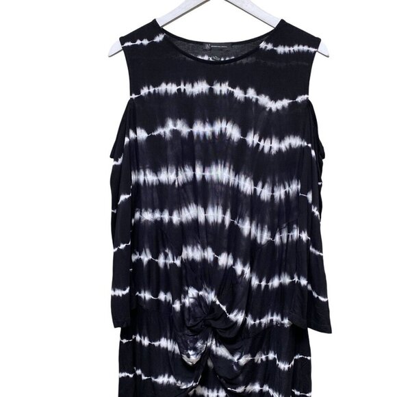 I.N.C International Concepts Tunic Tee Size XL Cold Shoulder Black Tie dye Women - Picture 1 of 10
